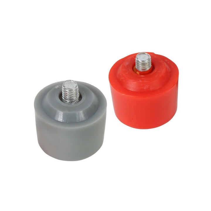 Set 2 varfuri pentru ciocan de tabla, Proline, Poliuretan, 60 mm, Rosu/Gri