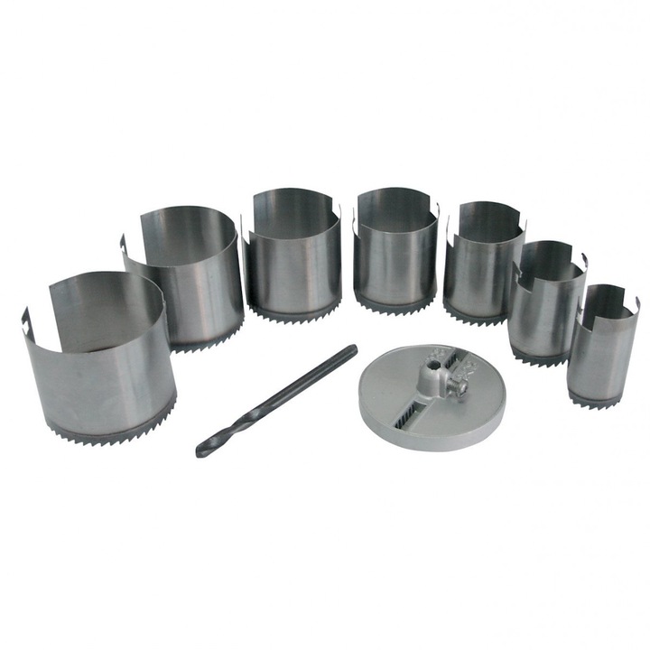 Комплект 7 глави за дупки, Mega, 2"", 26-63 мм, Сребрист