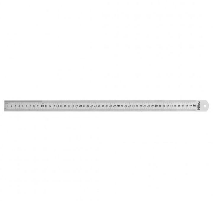 Rigla, Neo, Otel inoxidabil, 50 cm, Argintiu/Negru