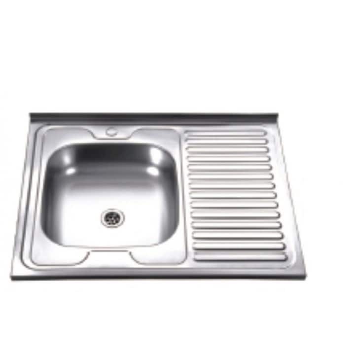 Кухненска мивка ICK 8660A L, Интер Керамик, алпака, лява, със сифон, 80x60см