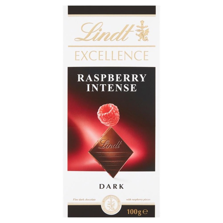 Ciocolata neagra, Lindt, Aroma de zmeura, 100g