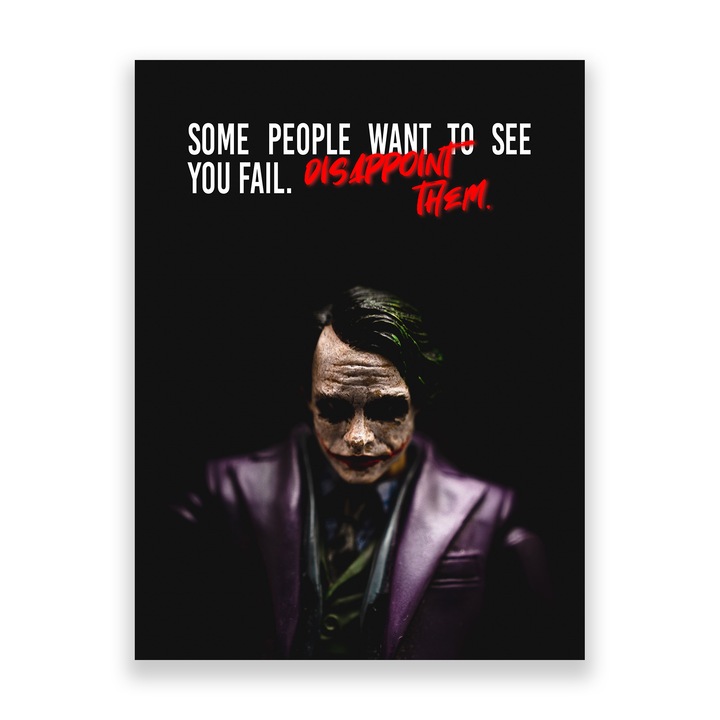 Първокласна картина на платно, LuxCanva® A1035, Joker, 95 X 140 CM, 100% памучно платно 400g/m2, дървена рамка, филм, драма, трилър, мотивация, живи цветове