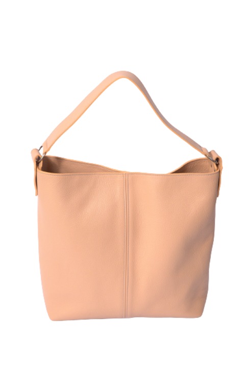 Geanta din piele naturala, Aurora, de umar, Roz somon