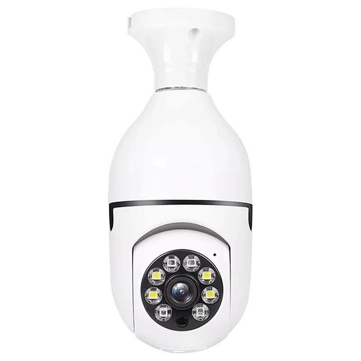 Камера за наблюдение Bigshot JKN06202, IP 360° WI-FI, Тип крушка, HD, Мобилно приложение, Поддържаща SD карта, 2 Mpx