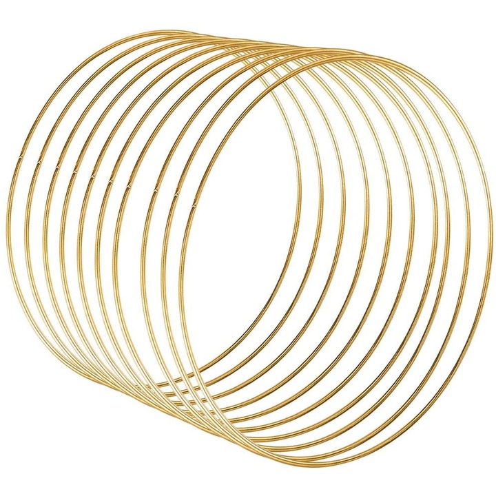 10 db fémgyűrű QttvbTna készlet, 25 cm, Arany