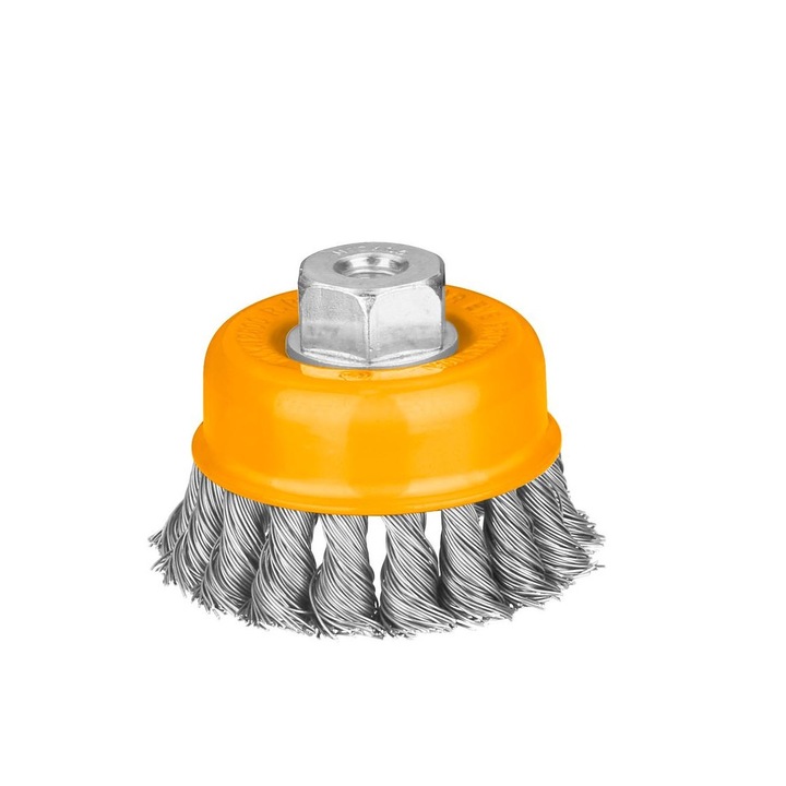 Perie, INGCO, de sarma dura rascucita, pentru polizor unghiular, 100mm