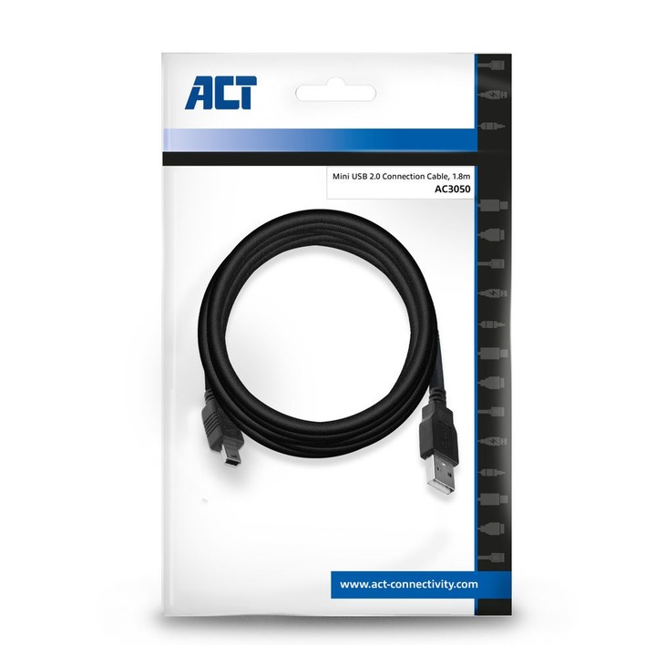 Cablu de conectare USB, ACT, 1,8m, negru