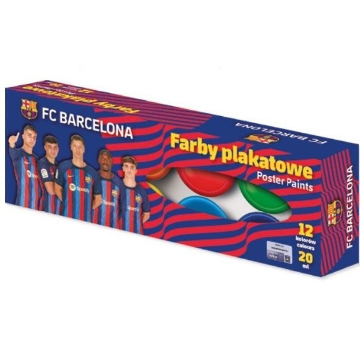Set 12 vospele cu FC Barcelona, ASTRA art-pap, 20 ml, Multicolor