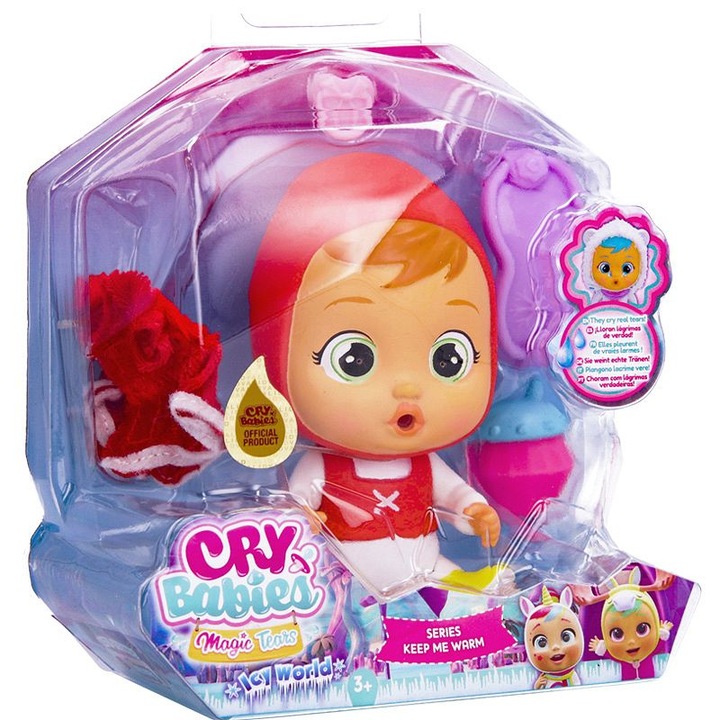 Papusa bebelus Mini Cry Babies, Icy World Keep me warm, Scarlet, 916241-905696