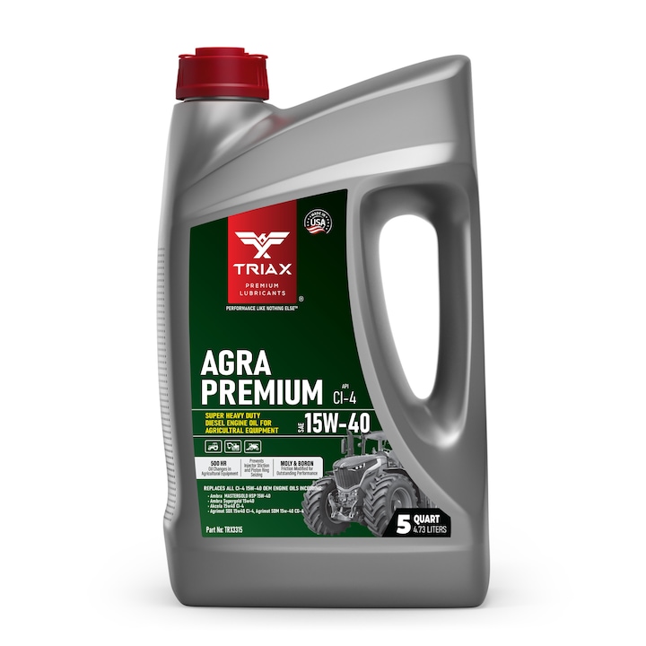Ulei motor agricultura Triax Agra Premium HD 15W-40 CI-4, 4.73L