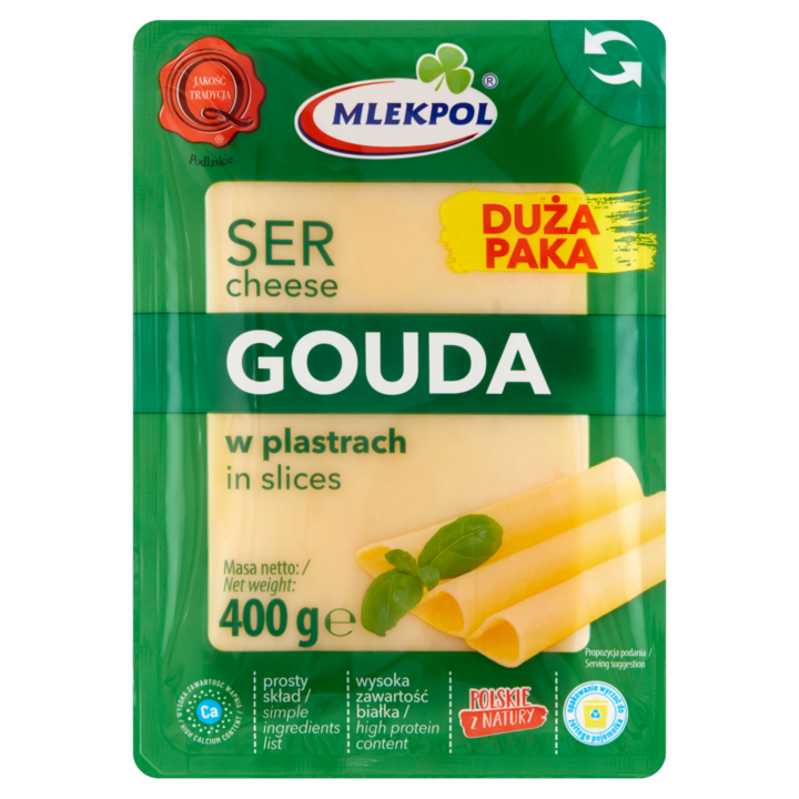 Branza Gouda, Mlekpol, bogata in calciu si proteine, 400g