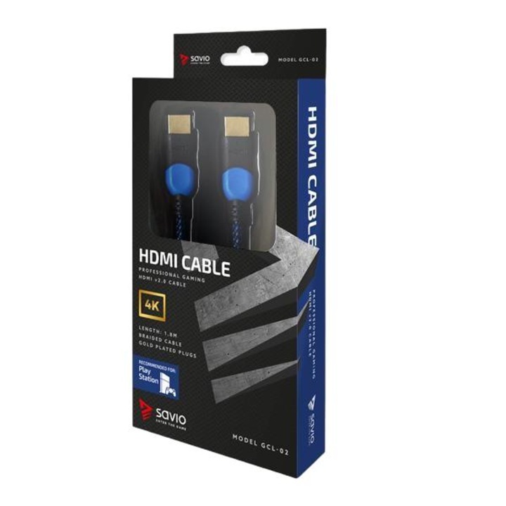 HDMI M кабел, Savio, 1.8м