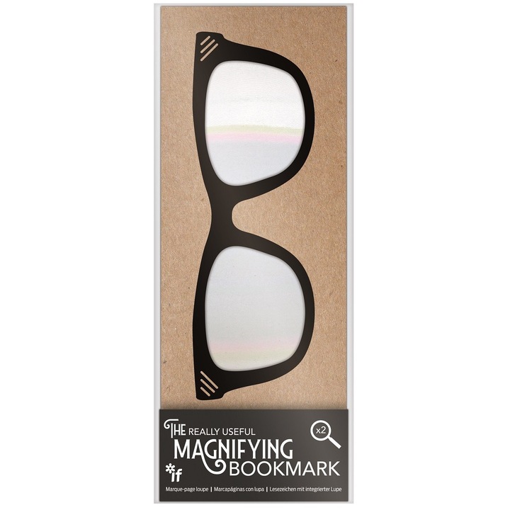 Semn de carte cu lupa, IF, Hartie, Negru/Maro