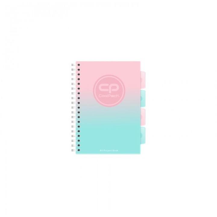 Caiet, CoolPack, B5, 100 file, roz/albastru, 20x25cm