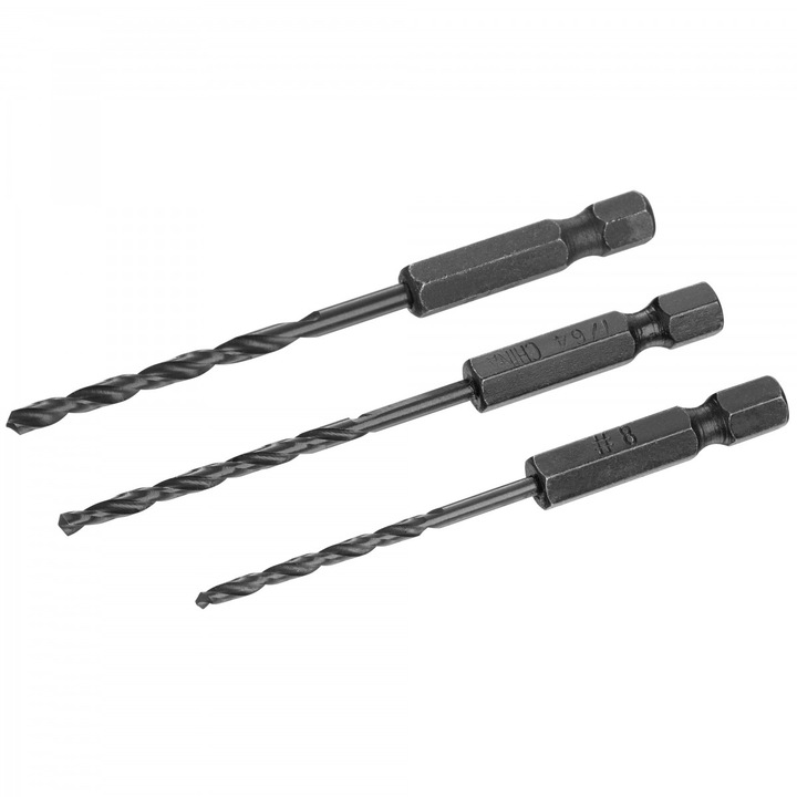 Set 3 burghie, Stanley, 8mm/10mm/12mm, Negru