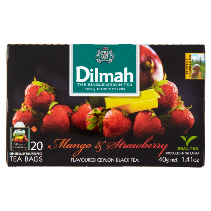 Ceai negru cu mango si capsuni ceylon, Dilmah, 40 G, 20 X 2 G