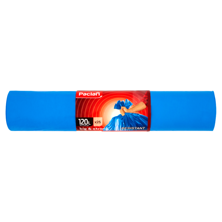 Set 25 saci de gunoi, Paclan, 120 L, Albastru