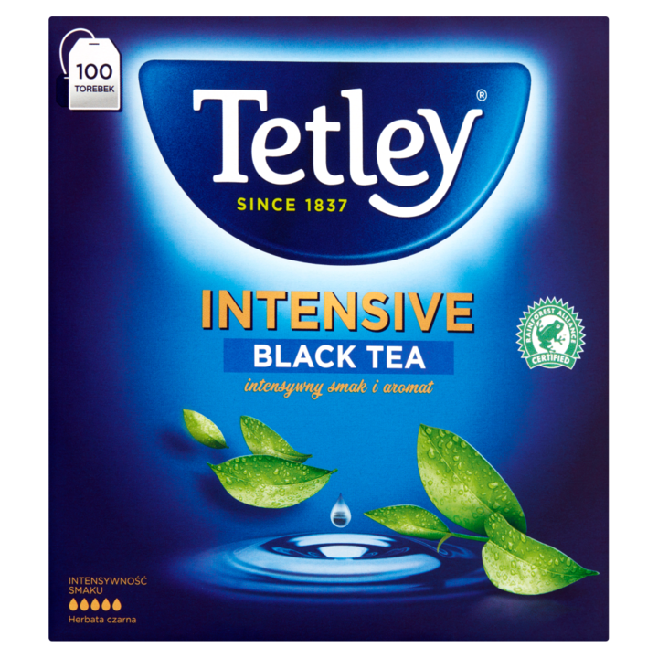 Ceai negru intensiv, Tetley, 200 g (100 X 2 g)