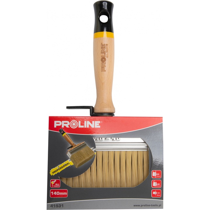 Pensula Tapet Proline, Profesionala, PBT FAN SHAPE, Maner Lemn, 110mm