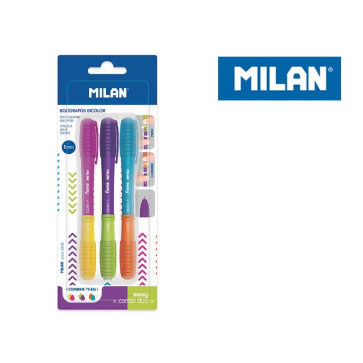 Комплект от 3 химикалки Sway Combi Duo, Milan, Multicolor