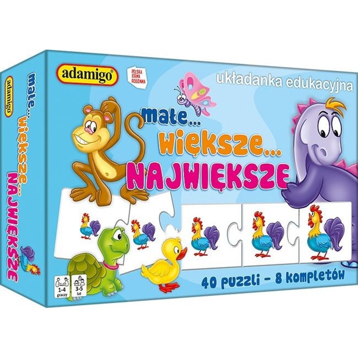 Adamigo 40 db-os gyermek puzzle készlet, 3 év+, többszínű