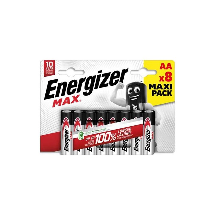8 db Energizer Max AA/LR6 elem készlet, 1,5V