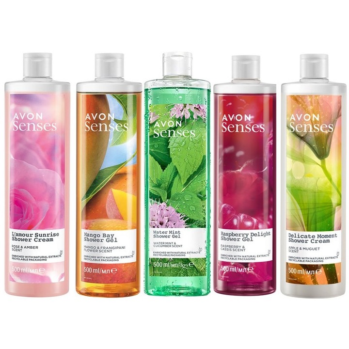 Set 5 geluri de dus pentru femei, AVON, 500ml