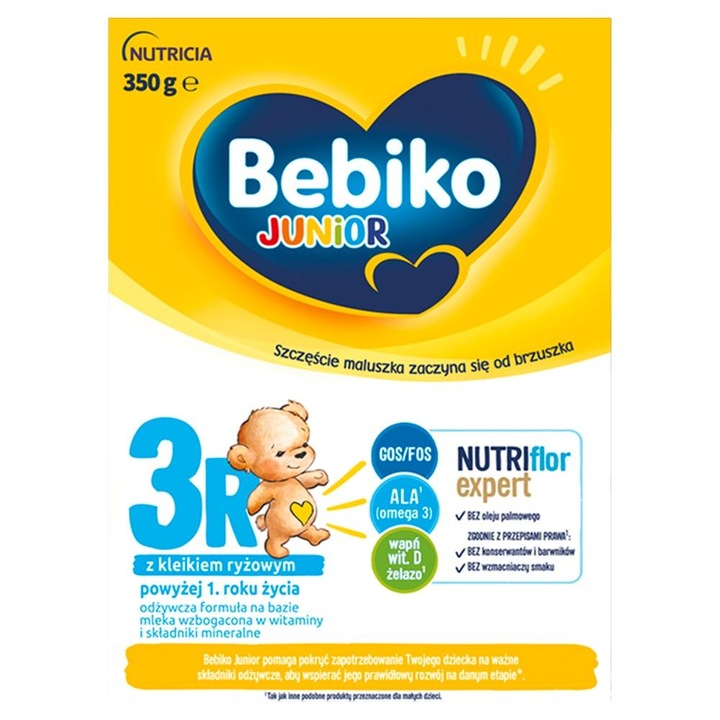 Formula nutritiva pe baza de lapte pentru copii Bebiko, Junior, NUTRIflor, 3R, 350 g