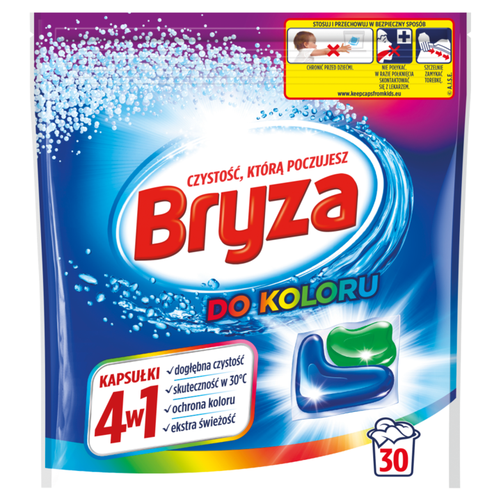 Mosodai kapszula 4 az 1-ben, Bryza, színes ruha, 30 mosás, 600 g