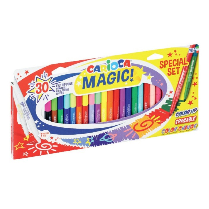 Комплект от 30 флумастери, Carioca, Multicolor