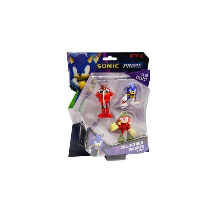 Set de 3 figurine Sonic Prime, 6,5cm, multicolor