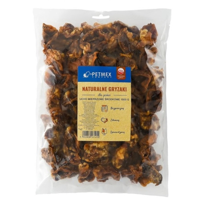 Fasii de urechi de porc pentru caini, Petmex, Fara coloranti artificiali, 1kg