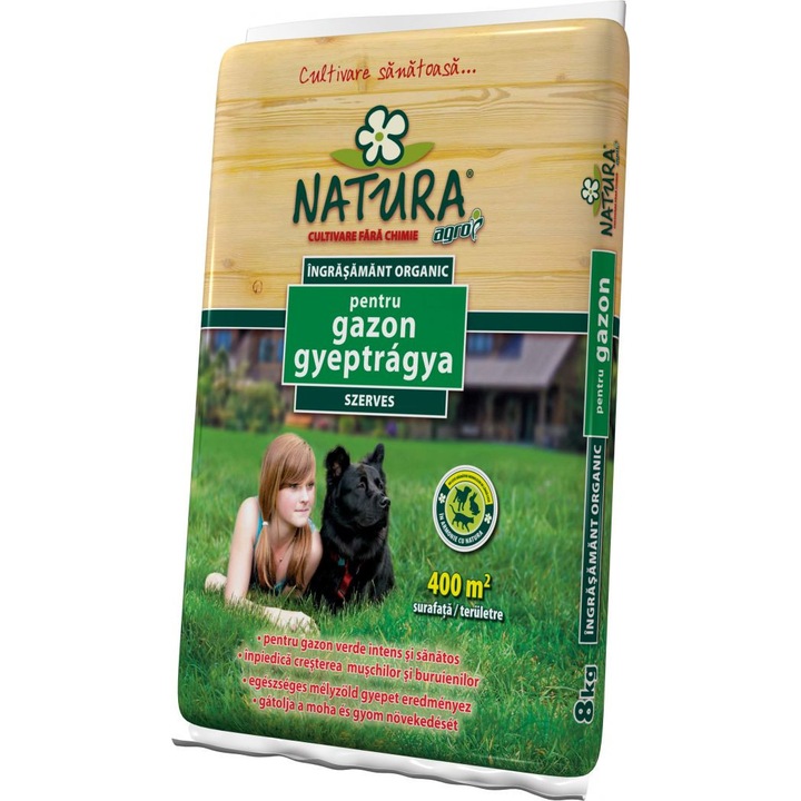 Ingrasamant organic pentru gazon, 8kg, Natura