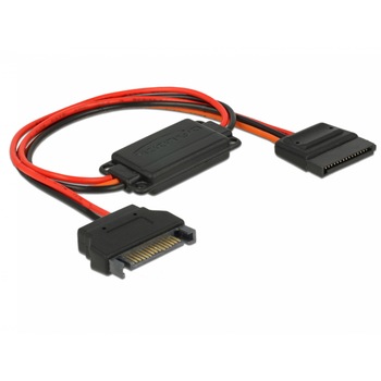 Cablu de alimentare conversie voltaj SATA 15 pini 5V la SATA 15 pini 3.3V + 5V T-M, Delock 62874 Cablu de alimentare conversie voltaj SATA 15 pini 5V la SATA 15 pini 3.3V + 5V T-M, Delock 62874