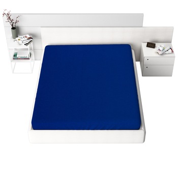 Cearceaf de pat Jersey cu elastic 120x200 cm, Albastru inchis Special No.29 Cearceaf de pat Jersey cu elastic 120x200 cm, Albastru inchis Special No.29