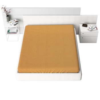 Cearceaf de pat Frotir cu elastic, 140x200 cm, Piersica Cearceaf de pat Frotir cu elastic, 140x200 cm, Piersica