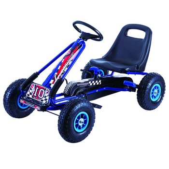 Cart M-Toys cu pedale si volan, Negru/Albastru Cart M-Toys cu pedale si volan, Negru/Albastru