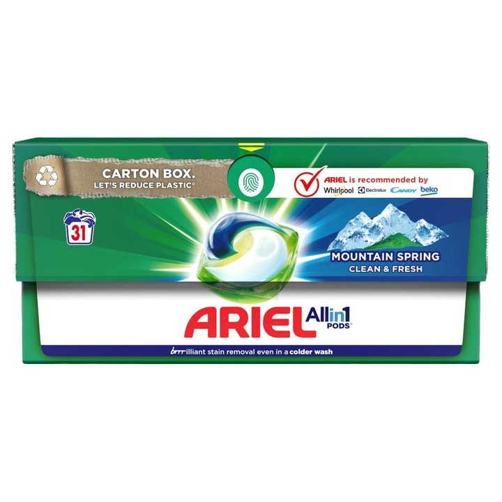 Препарат за пране на дрехи, Ariel, 31 капсули, Multicolor