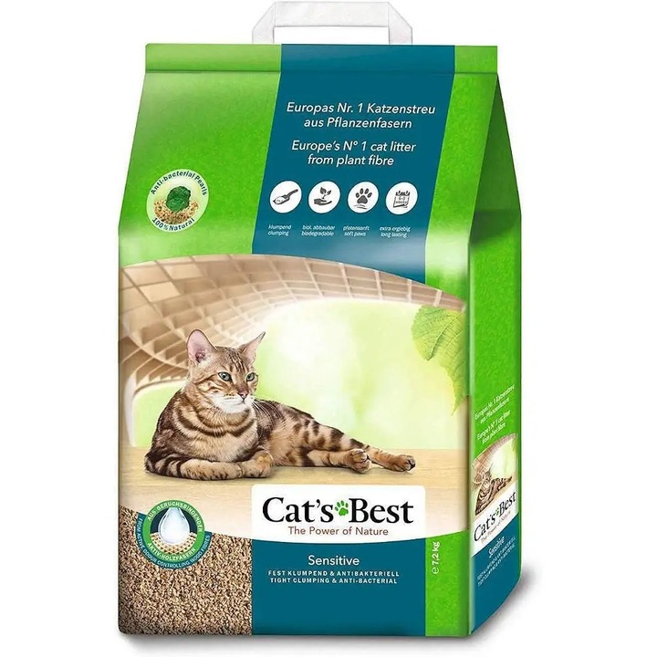 Substrat litiera pisici, Cat's Best, Lemn, 20l, Multicolor