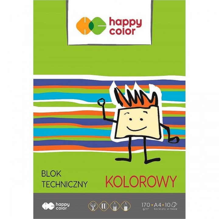 Bloc tehnic A4 170g Happy Color, pachet de 20 buc