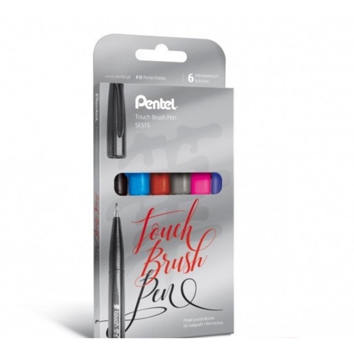 Set 6 pixuri, Pentel, Multicolor