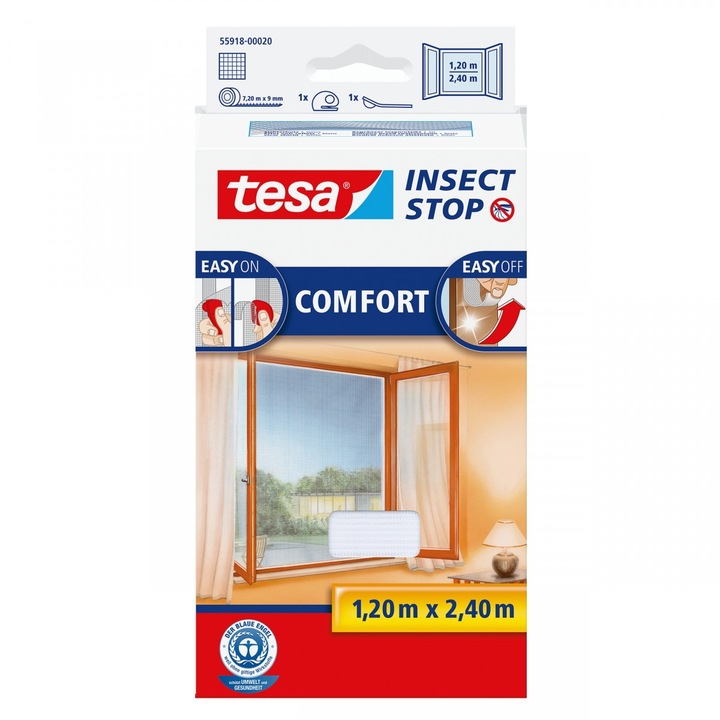 Plasa de tantari, Tesa, 1.20 x 2.40 m, Alb