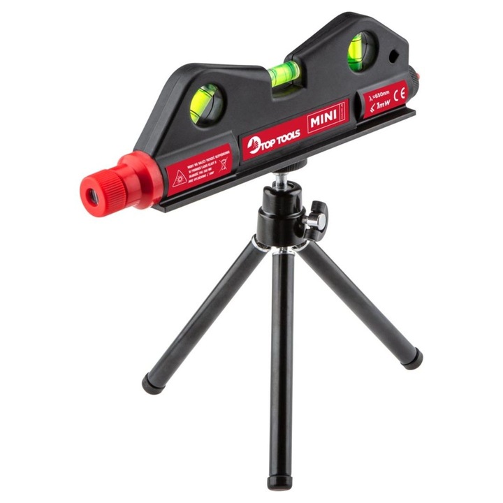 Лазерен нивелир Top Tools, Мини, 24.2 см, Червен\Черен