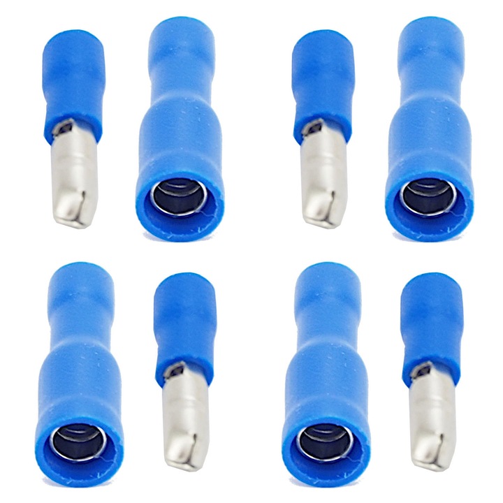 Комплект от 4 чифта тръбни конектори 4 мъжки + 4 женски, 14-16, сини