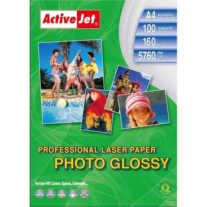 Hartie foto lucioasa, Activejet, A4, 100 coli