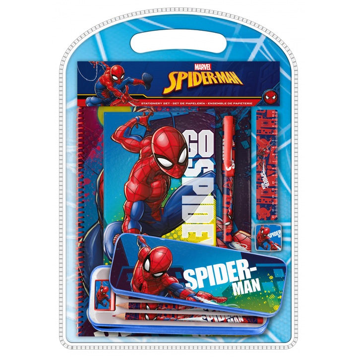 Spiderman írókészlet, Kids Euroswan, 12 elem, Multicolor