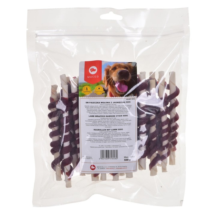 Sticks-uri de vita si miel pentru caini adulti, Maced, 500g