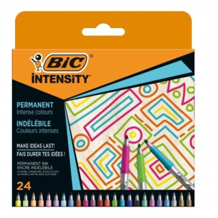 Комплект 24 перманентни маркера Bic, Многоцветен