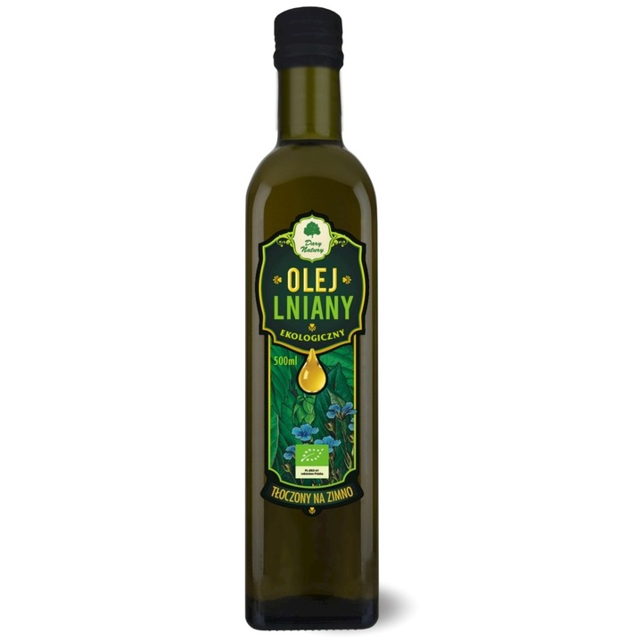 Ulei de in organic presat la rece, Dary Natury, 500 ml