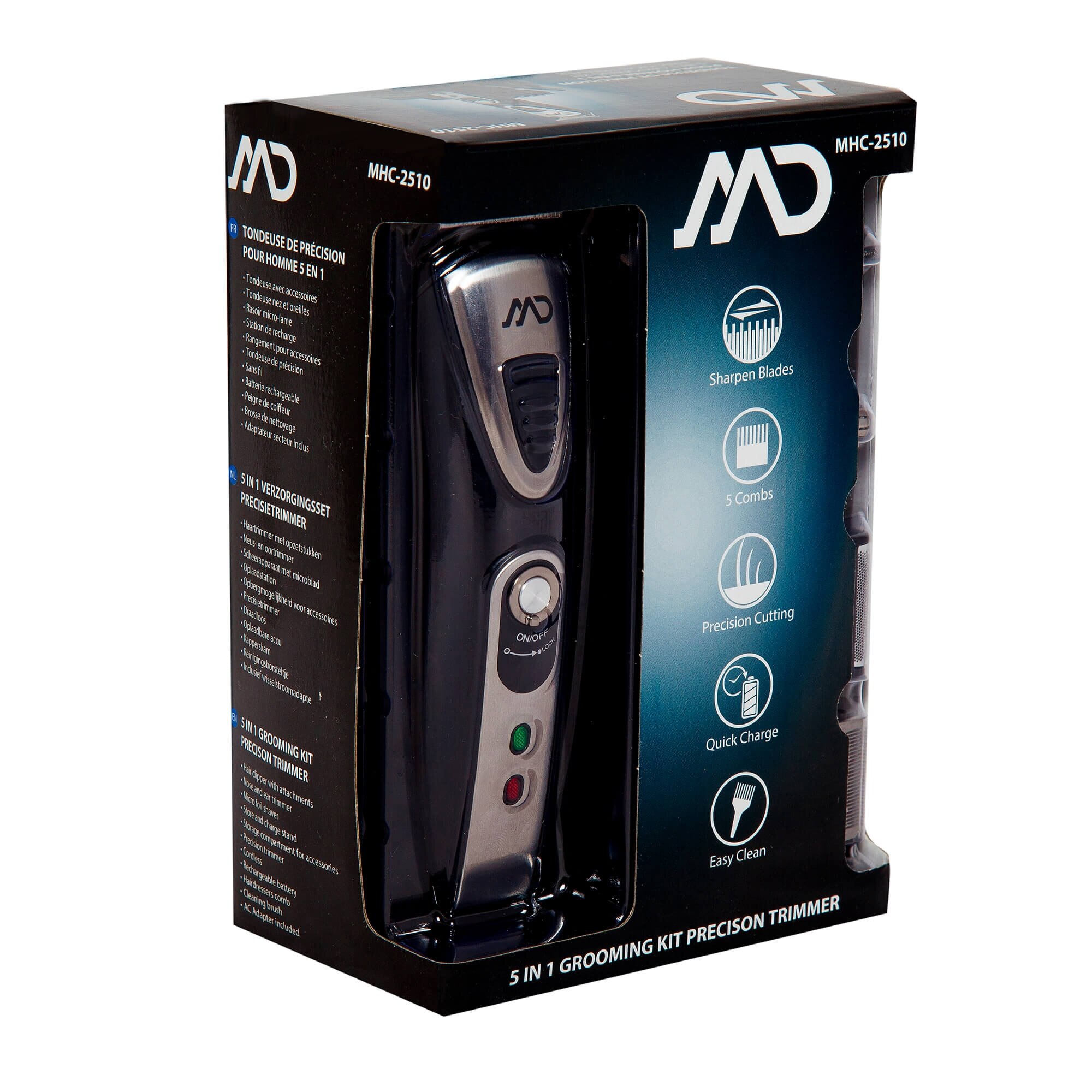 Многофункционална машинка за подстригване MD 5 в 1, led, 1.2 V, черна ...